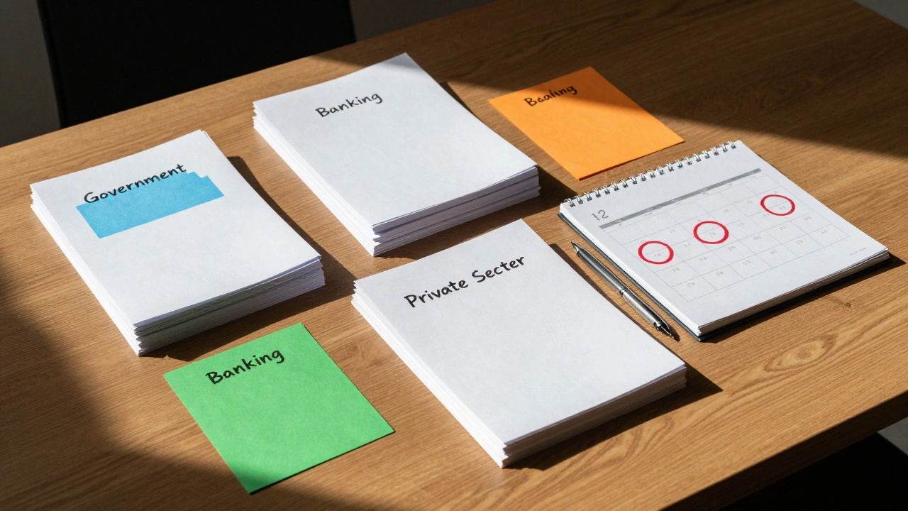 Organized desk with exam strategy notes and a three-month calendar