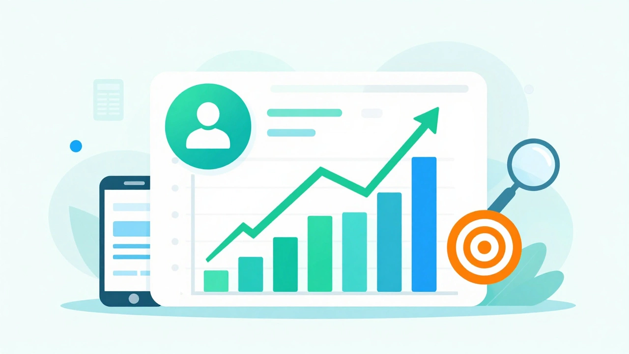 Abstract digital marketing growth dashboard illustration