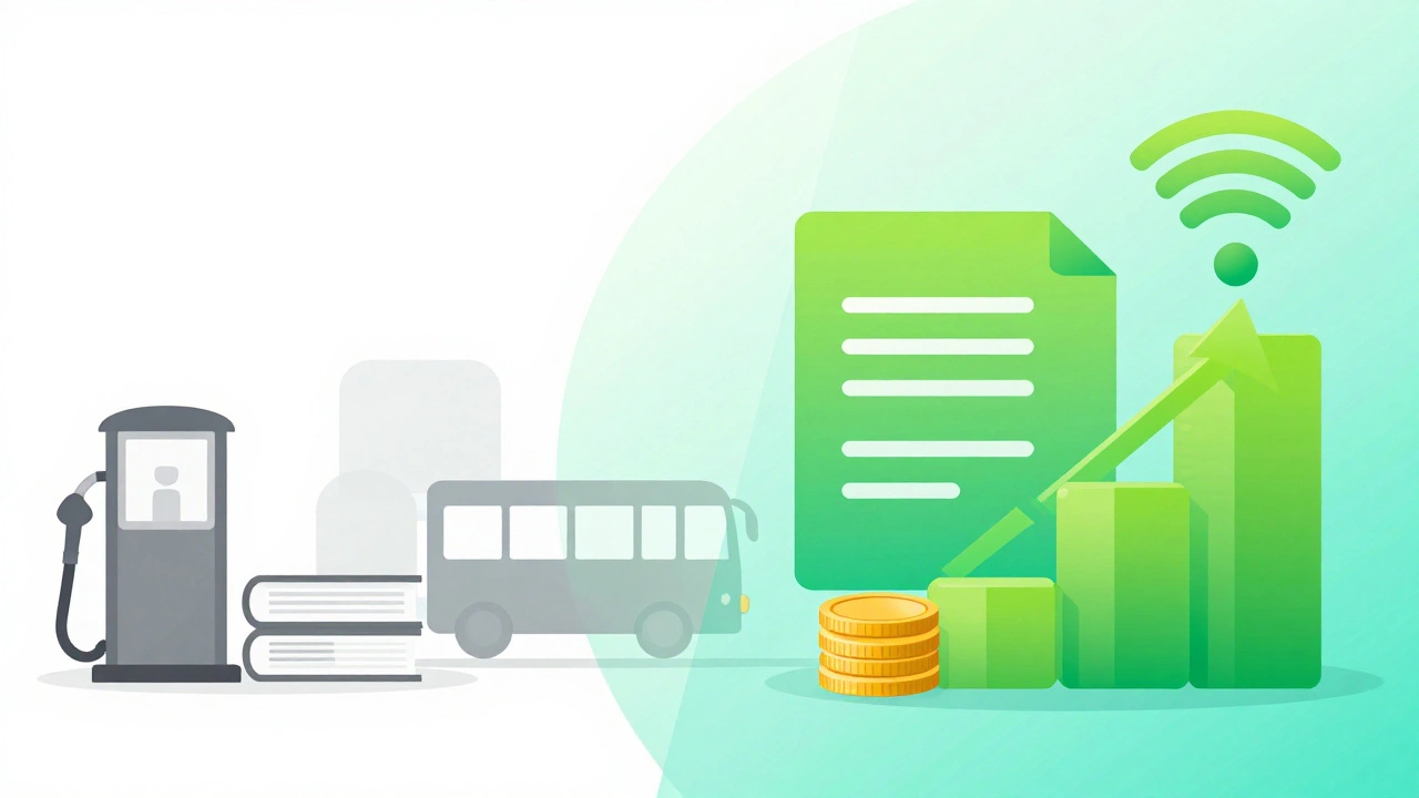 Illustration comparing low costs of online vs traditional learning