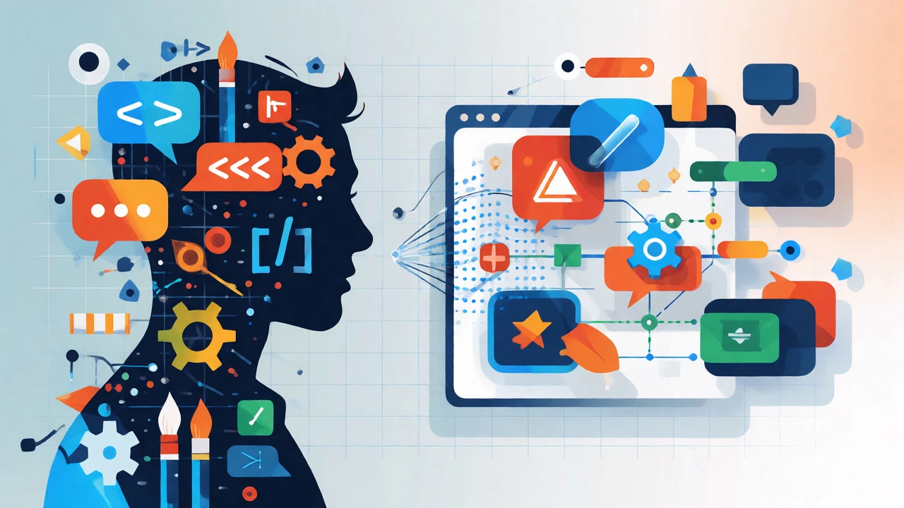 Illustration connecting personal skills to digital marketplaces